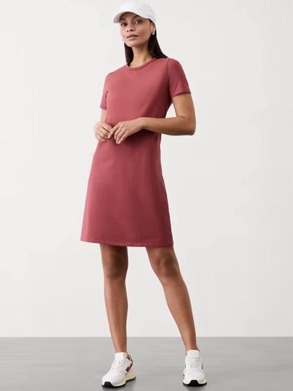 Athleta Essential Tee Dress in Red Rock